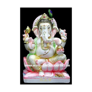White Makrana Marble Ganesha <b>Statue</b> - Product Image 1