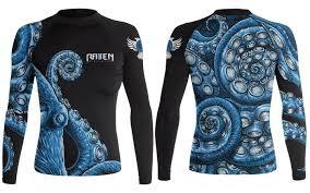Offres Spéciales à manches longues pour femmes Rash Guard MMA Compression Wear avec protection solaire imprimée pour adultes Diving R - Product Image 3