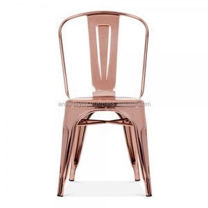 Chaise métallique empilable à dossier haut, chaise de salle à manger personnalisée, livraison gratuite - Product Image 2