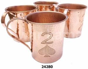 Tazas de mula de Moscú de cobre antiguo Tazas de cobre sólido puro - Product Image 1