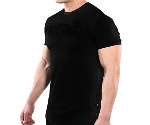 T-shirt de sport d'été pour hommes Muscle Fit en mélange de coton à manches courtes Fitness Wear T-shirt doux en pur coton - Product Image 2