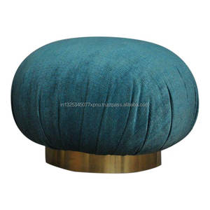 Poufs poufs sur base en laiton brossé - Product Image 1