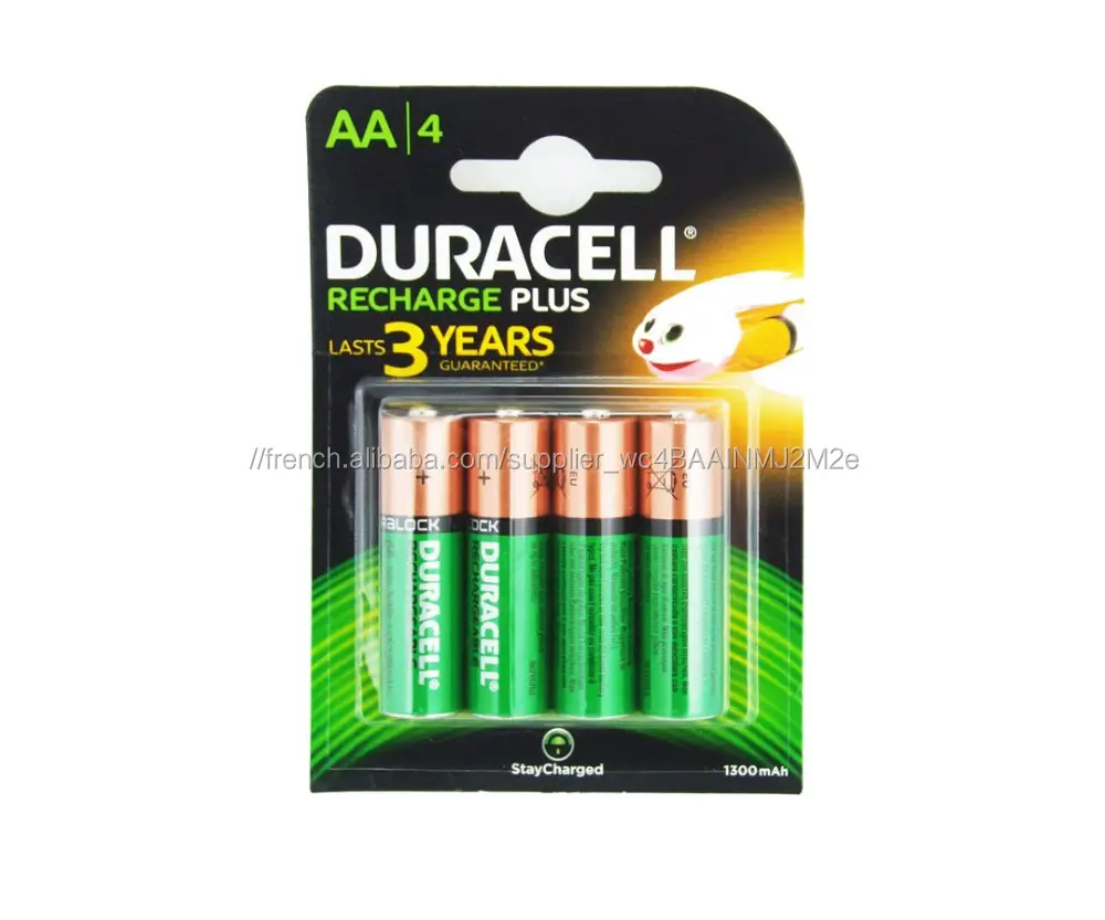 Duracell AA/HR06 Rechargeable Batteries 1300 mAh Pack de 4