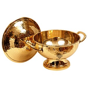 IndianArtVilla Pot en laiton pur au design martelé - Vaisselle pour le stockage et le service - Product Image 3
