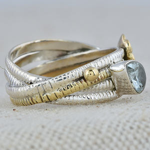 แหวนพลอยบุษราคัมสีฟ้ารูปลูกแพร์925แหวนเงินสเตอร์ลิงเครื่องประดับทันสมัยตั้งขอบแหวนแฟชั่นสำหรับงานแต่งงานของขวัญปาร์ตี้ - Product Image 3