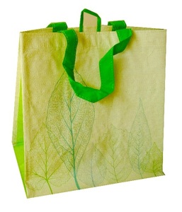 Bolsa de mano tejida personalizada de 100% PP con asa reutilizable Bolsas de compras ecológicas - Product Image 1