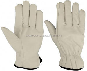 Gants de travail sportifs en cuir de chèvre coupe-vent d'hiver à grain supérieur sans doublure - Product Image 1