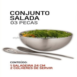 Ensemble de salade bol à salade en acier inoxydable avec couvercle pour bols à mélanger de cuisine ensemble en acier inoxydable au prix de gros - Product Image 3