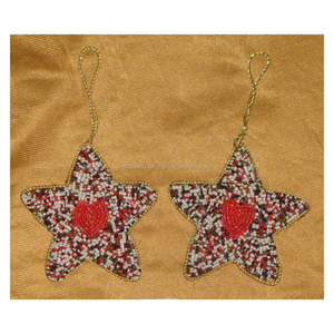 Zari Embroidery Christmas <b>Tree</b> <b>Star</b> Ornaments - Product Image 1