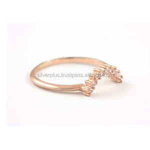 Anillos de boda de compromiso de oro sólido de 14K de alta calidad Pave Diamond Style Classic para fiesta Buen precio - Product Image 5