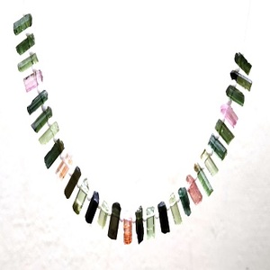 Turmalina natural hecha a mano, juego de 28 piezas, cuentas de joyería de piedras preciosas sueltas, 28 piezas de piedras preciosas en bruto, venta al por mayor - Product Image 2