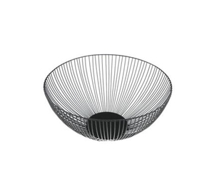 Cesta de alambre para frutas, cesta grande redonda de Metal negro para almacenamiento de pan y frutas, soporte para cuencos, encimera de cocina - Product Image 1