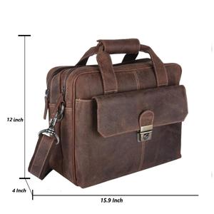 Bolso de Cuero Genuino Vintage Leo Torresi para Portátil, Bolso Ejecutivo, Bolso Mensajero, Portafolio para Hombre - Product Image 6