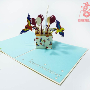 Sorprendido Feliz cumpleaños 3D caja pop up tarjeta vietnamita hecho a mano al por mayor kirigami tarjeta artesanía - Product Image 2