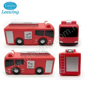 Plastic PVC Fire Engine Truck Car Shape Coin Bank Money Saving Box Extra Large