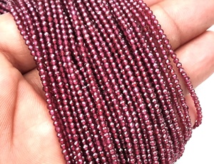 Enero piedra natal Micro facetado Rondelle collar pulsera brillante rojo granate natural piedra preciosa buena calidad fabricación de joyas - Product Image 5