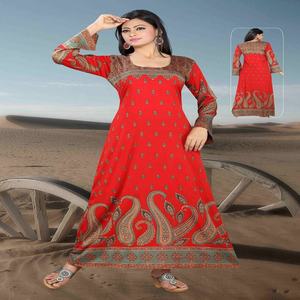 Vestido caftán marroquí, caftán abaya de Dubái, estampado geométrico - Product Image 2