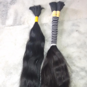 Soft and smooth unwefted <b>braided</b> raw <b>hairs</b> South Indian Temple Human <b>Hair</b>, 28" Bulk Indian Bulk Human <b>Hair</b> From India - Product Image 1