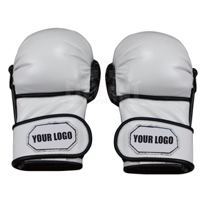 Guantes de combate MMA Guantes de boxeo con logotipo personalizado para entrenamiento y lucha Cuero de vaca genuino Perforación y equipo ganador - Product Image 5