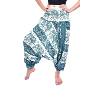Elefante impreso bajo de pantalones y pantalones mono estilo bohemio - Product Image 4