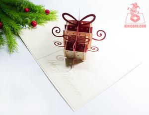 Artesanía Feliz Navidad Tarjeta emergente Hermoso estilo de hadas Caja de regalo de papel cortada con láser para regalo de pareja de Navidad - Product Image 3