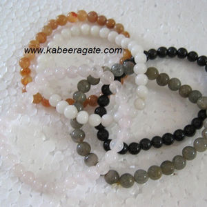 Pulsera de cuentas de piedras mixtas unisex al por mayor, brazalete elástico religioso para fiesta o regalo, forma de número/patrón - Product Image 1