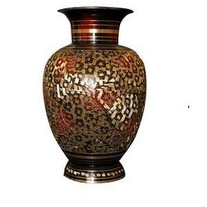 Vases à fleurs KALAMKARI en laiton, pots décoratifs pour mariage, vente en gros de vases à fleurs KALAMKARI - Product Image 4