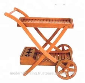 Carro de madera maciza de teca mesa plegable muebles de exterior jardín - Product Image 4