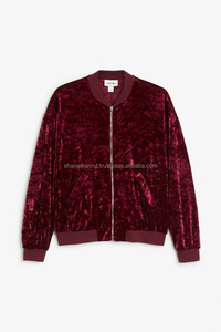 Wholesale OEM Designer Casual <b>Sequins</b> Velvet Bomber Varsity <b>Jacket</b> Women Crew Neck Waterproof Eco-Friendly Winter - Product Image 3