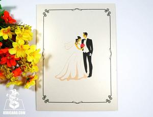 Carte pop-up de mariage joyeux avec nouveau design 3D, vente en gros, carte kirigami faite à la main, carte artisanale, carte cadeau - Product Image 5