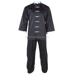 ชุดเสื้อผ้าซาตินกังฟูสำหรับผู้ใหญ่,ชุดGiสีดำชุดไทชิสำหรับศิลปะการต่อสู้ - Product Image 3