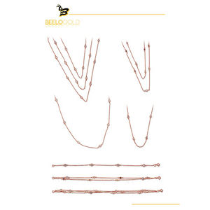 Oro rosa de 925K, P. Collar de circonita de plata de ley a la moda - Product Image 1