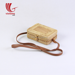 Sac à main d'épicerie pliable de grande capacité, triangle en rotin pour femmes/sac de plage en paille de plage/rotin du Vietnam, - Product Image 6