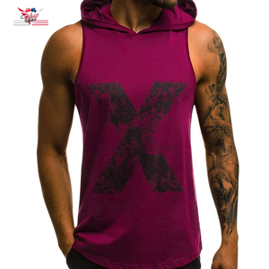 Camiseta sin mangas para hombre, ropa de calle para gimnasio, con capucha, ropa de culturismo, camiseta sin mangas informal - Product Image 1