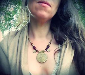 Brass Spiral Tribal Necklace - Product Image 1