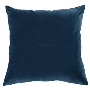 Funda de cojín de terciopelo cuadrado indio Funda De Almohada decorativa para el hogar de estilo liso Técnica tejida de La India - Product Image 4