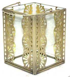 Decoración navideña para el hogar, farol de vela de filigrana con vidrio, nuevo diseño - Product Image 1