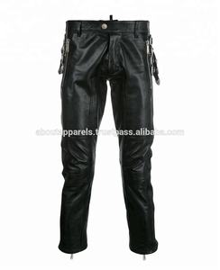 Pantalon de jogging en cuir respirant imprimé imperméable tendance gothique moto biker skinny à fermeture éclair pour l'hiver 2026 - Product Image 2