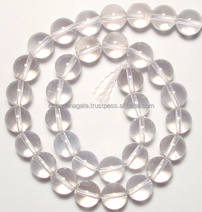 Cuentas de piedra, cuentas de cristal transparente, joyería de piedra, piedras preciosas lisas sueltas, collar de cristal curativo, cuentas de cristal natural, mayorista - Product Image 6