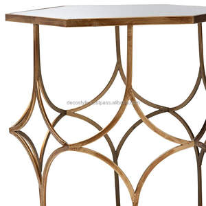 Sada ชุดโต๊ะสะท้อนแสงสีทองแบบโบราณ2ชิ้น - Product Image 3
