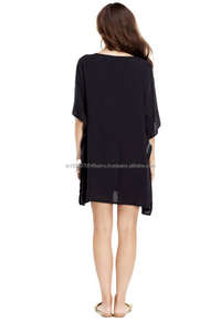 New Season Collection Women's Beach & Resort Wear Cover Up Fancy Designer Embroidered Swimwear Summer Holiday <b>Kaftan</b> Short <b>Dress</b> - Product Image 2