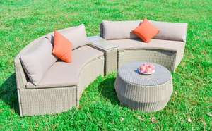 Ensemble de canapés de jardin en rotin/osier rond pour l'extérieur - Product Image 4