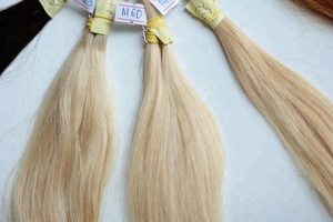 100% Vierge Remy Blonde Droite Cheveux Doux Bonne Qualité Extensions de Cheveux Humains - Product Image 3