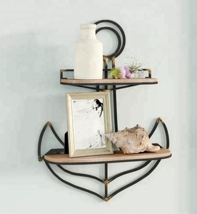 Farmhouse Iron Anchor Wall <b>Shelf</b> Foldable Convertible Storage Rack Living Room Kitchen Bathroom Gym Hotel Apartment Metal OEM - Product Image 2