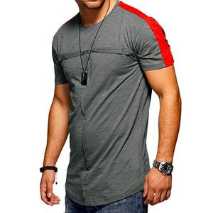 เสื้อยืดแขนสั้นผ้าคอตตอนถักแบบลำลองสำหรับผู้ชายแบรนด์แฟชันใหม่สำหรับฤดูร้อน - Product Image 1