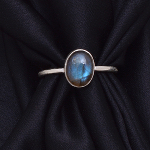 Authentique. Bague en argent sterling 925 faite à la main en labradorite ovale à facettes pour mariage fiançailles fête ou cadeau bijoux de mode - Product Image 3