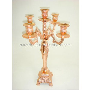 New Arrival 5 Arm Metal Candelabra Shiny Copper Plated for Wedding Christmas Party <b>Decoration</b> Floor Candelabra - Product Image 5