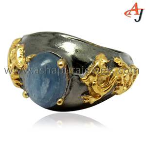 Charming Blue Kyanite 925 Sterling Silver <b>Rings</b> Shri Ashapura Jewels Bezel Setting Trendy Wedding Anniversary Jewelry - Product Image 4