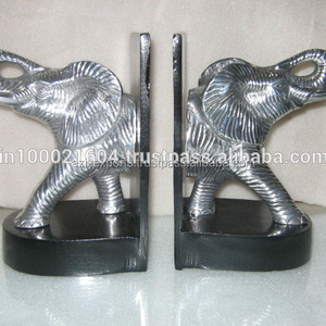 Sujetalibros de elefante elegantes Sujetalibros de aluminio con estatuilla de metal fundido en diseño intrincado - Product Image 2