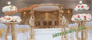 Mandap de madera antiguo para boda, pilares de corazón de madera indio tallados a mano - Product Image 6